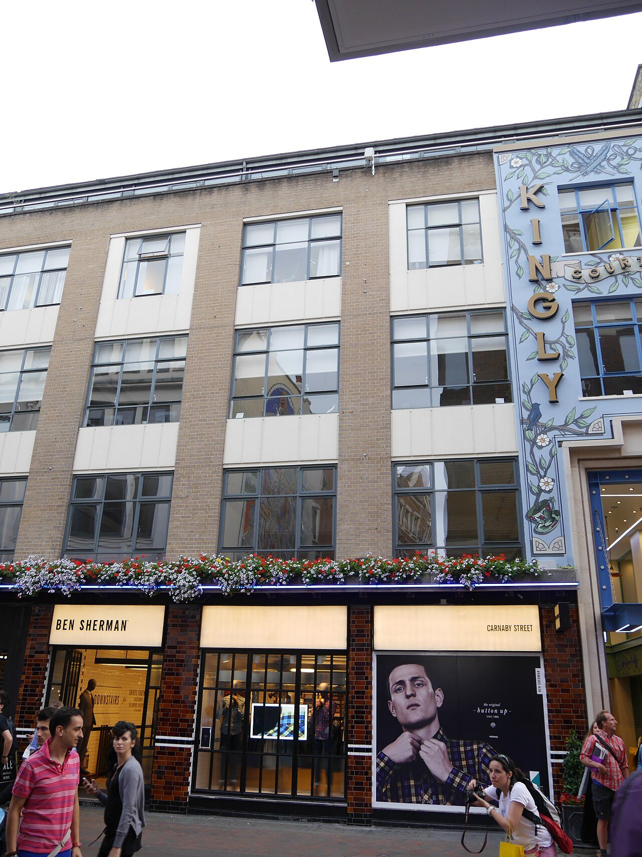 Shopfronts on Carnaby Street in London, the street where Boo.com had its headquarters