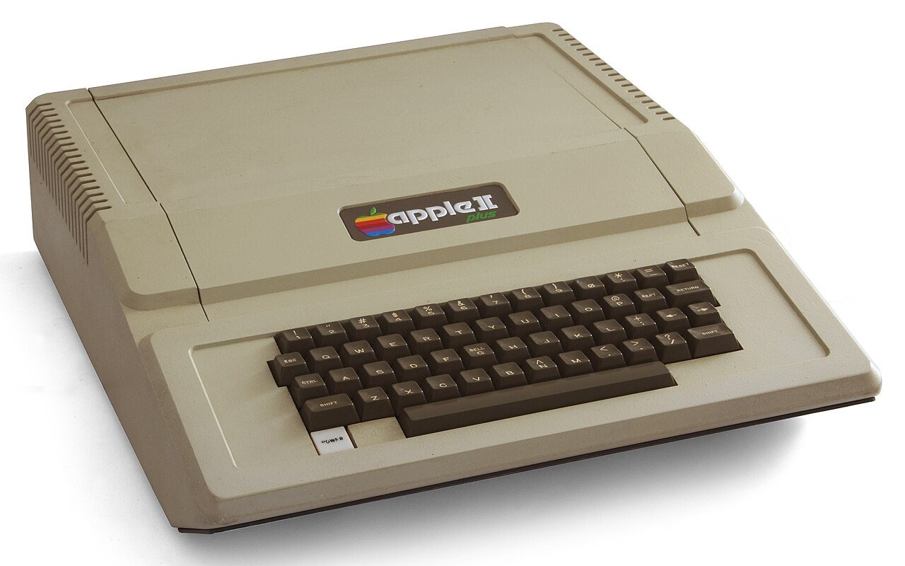 An Apple II Plus computer, the machine that carried The Oregon Trail into American classrooms