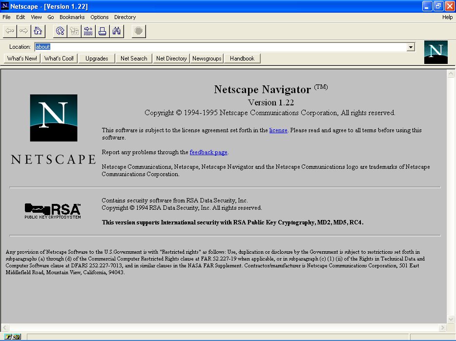 A screenshot of the Netscape Navigator 1.22 browser window, the kind of browser HotWired readers used in late 1994