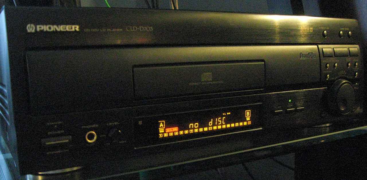 A LaserDisc player with a 12-inch LaserDisc