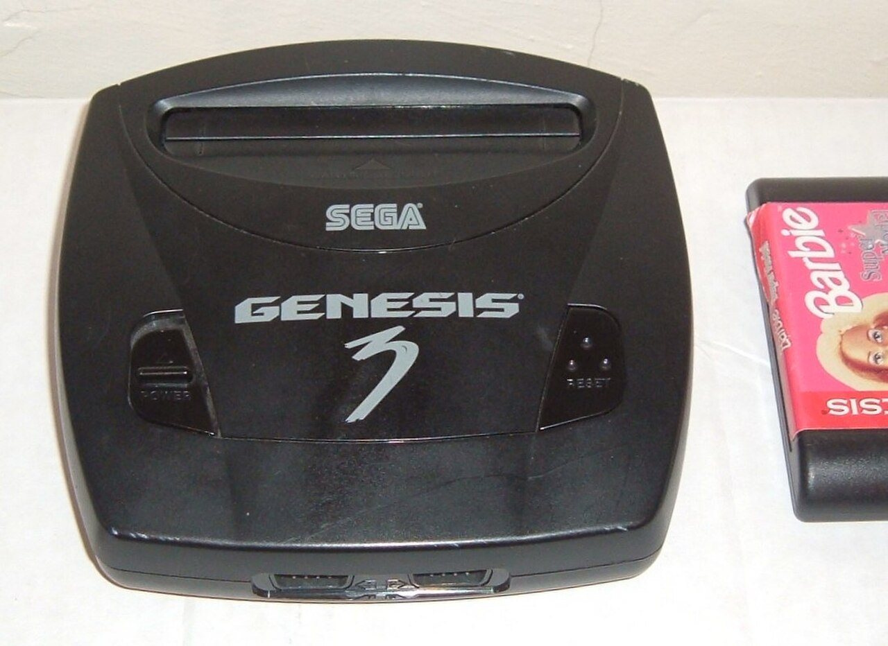 A Sega Genesis console with a controller, the hardware the Sega Channel adaptor plugged into