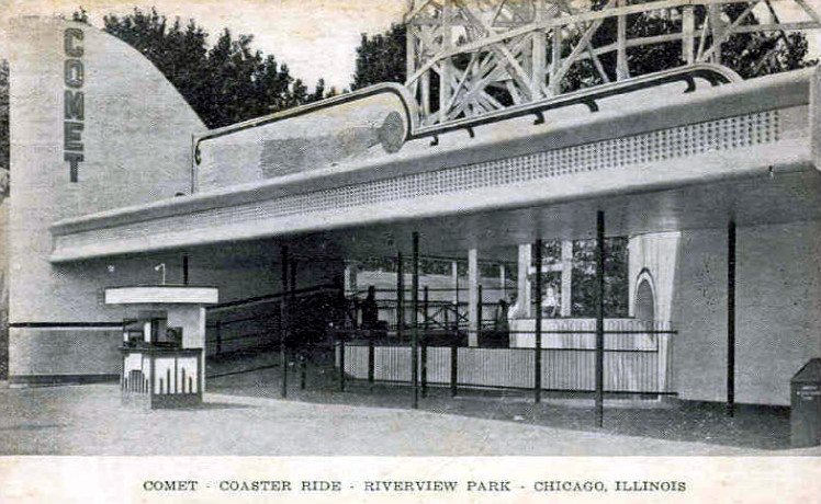 The Comet wooden roller coaster at Riverview Park in Chicago