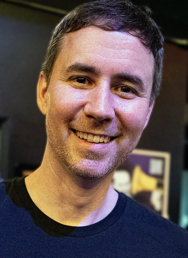 Tom Fulp, the founder of Newgrounds, photographed at a games event